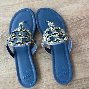 Tory Burch Miller Sandal Blue Terrace Ditsy